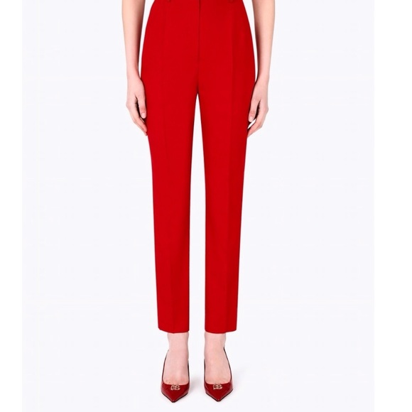 SOLD. NWT Valentino Wool Super High Waisted Red Pants - Picture 2 of 6